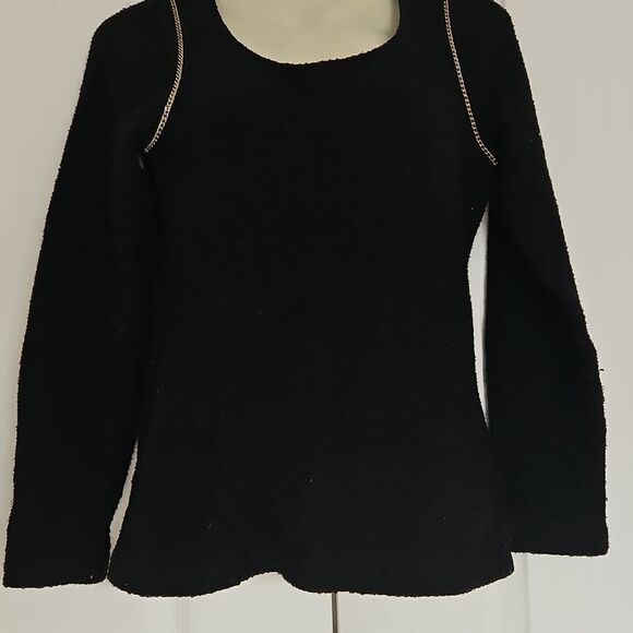 Limited Collection Women's Long Sleeves Sweater Size 8 Black & Gold - Picture 2 of 16